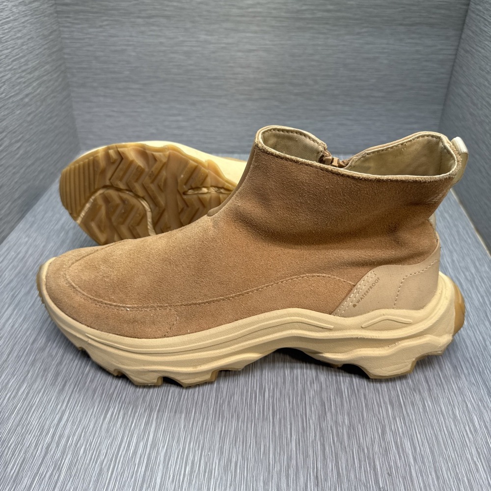 Sorel Kinetic Breakthru Acadia Waterproof Suede Chelsea Boots Tan Women's 10